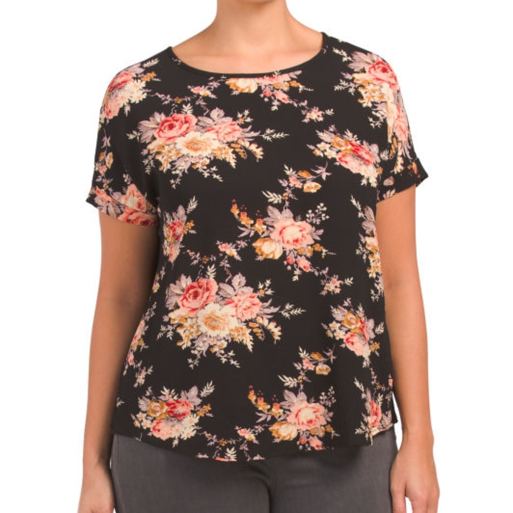 NWT FAITH AND JOY Floral Tee 3X